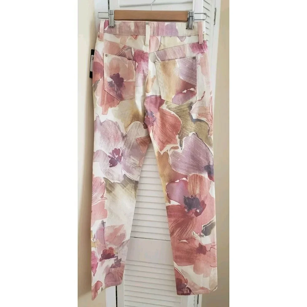 NWT GUESS GIRLY SEQUIN METRO FLOWER SKINNY JEANS W 25 - Picture 5 of 13